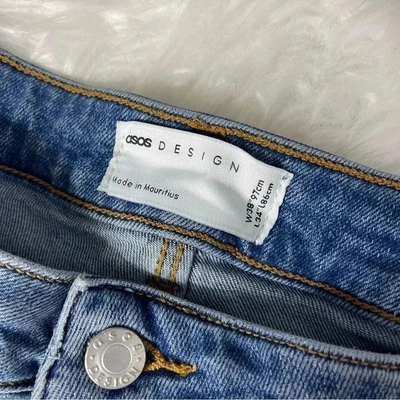 ASOS Designers Blue Denim Regular Tapered Jeans Size 38 x 34 - Picture 3 of 6